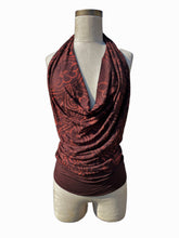 Load image into Gallery viewer, Damask Open Back Cowl neck Tank